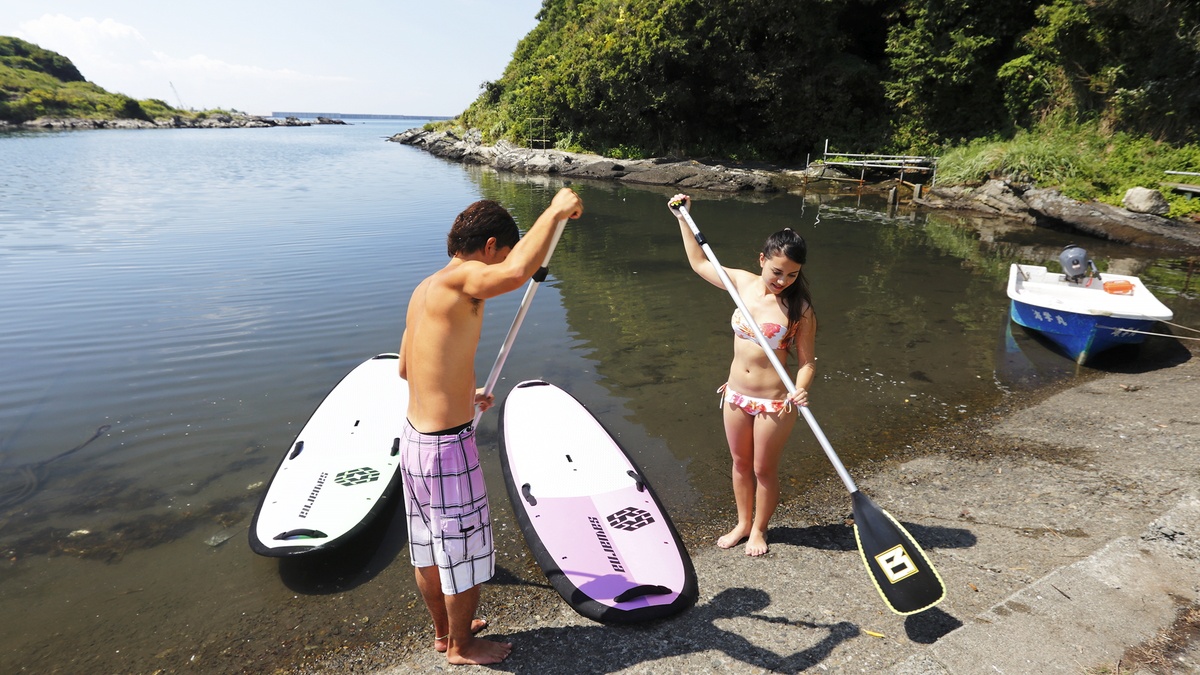 女性・ファミリーに大人気 SUP】スタンドアップパドルボードで水上