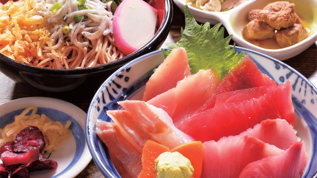 まぐろ地魚丼＆湘南釜揚げしらす蕎麦セット